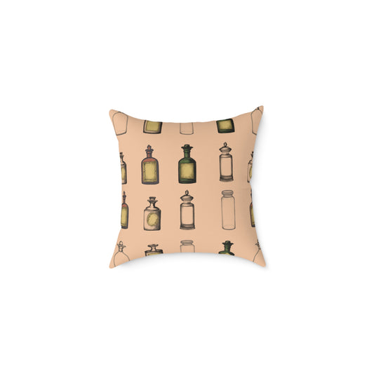 Vintage Apothecary Pillow - Cozy Home Decor, Farmhouse Cushion, Gift for Her, Rustic Interior, Boho Accent