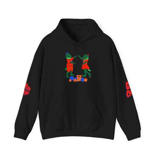 Gator Chomp Playful Graphic Hoodie for Casual Outings, Gift for Friends, Comfortable Hooded Sweatshirt for Relaxing, Trendy Streetwear
