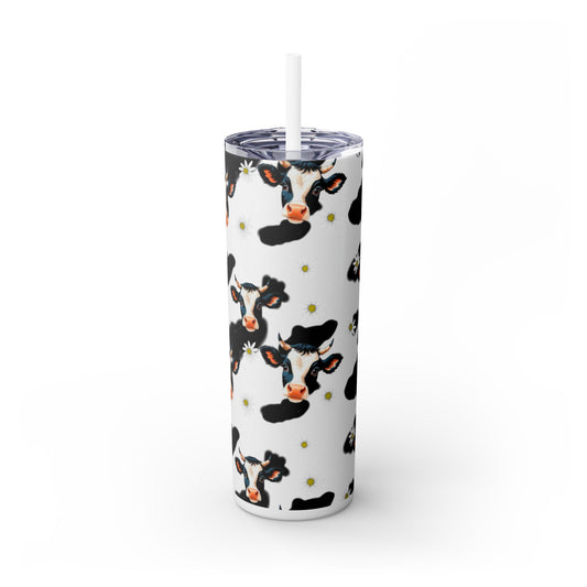Charming Cow Print Tumbler with Straw, 20oz | Perfect for Cow Lovers, Unique Gift, Farmhouse Decor, Daily Hydration, Fun Drinkware