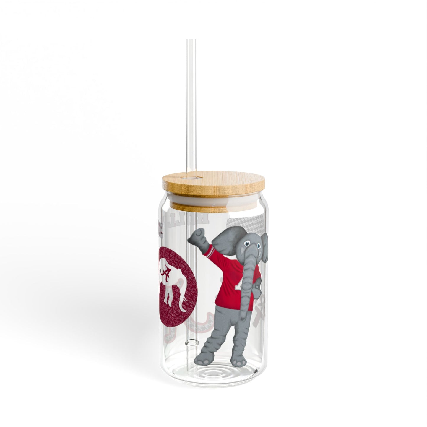 Crimson Tide Sipper Glass, 16oz | Alabama Fan Gift, Sports Drinkware, Summer Hydration, College Spirit, BBQ Fun