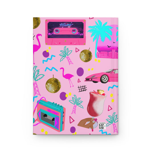 Miami Retro Vibes Journal, 80s Inspired Notebook, Fun Stationery Gift, Tropical Theme Journal, Kids and Teens Diary, Party Planning Journal