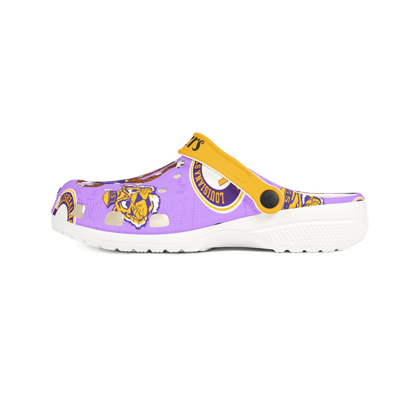LSU EVA Foam Rubber Shoes for Mardi Gras Celebrations, Comfortable Clogs for Beach, Walking, Outdoor Fun, Gifts for LSU Fans