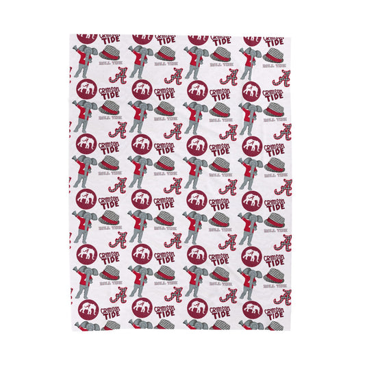 Alabama Crimson Tide Velveteen Plush Blanket - Perfect for Game Day, Dorm Decor, Gift, Home Essentials, Soft Throw