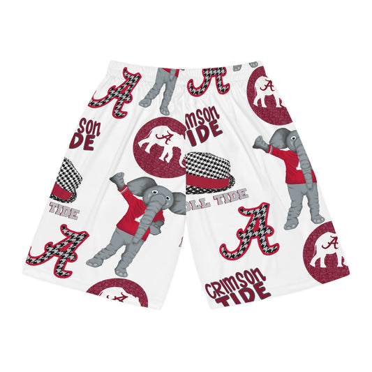 Crimson Tide Basketball Shorts, Stylish Sports Wear for Fans, Perfect for Game Day, Summer Casual, Holiday Gifts, Alabama Pride