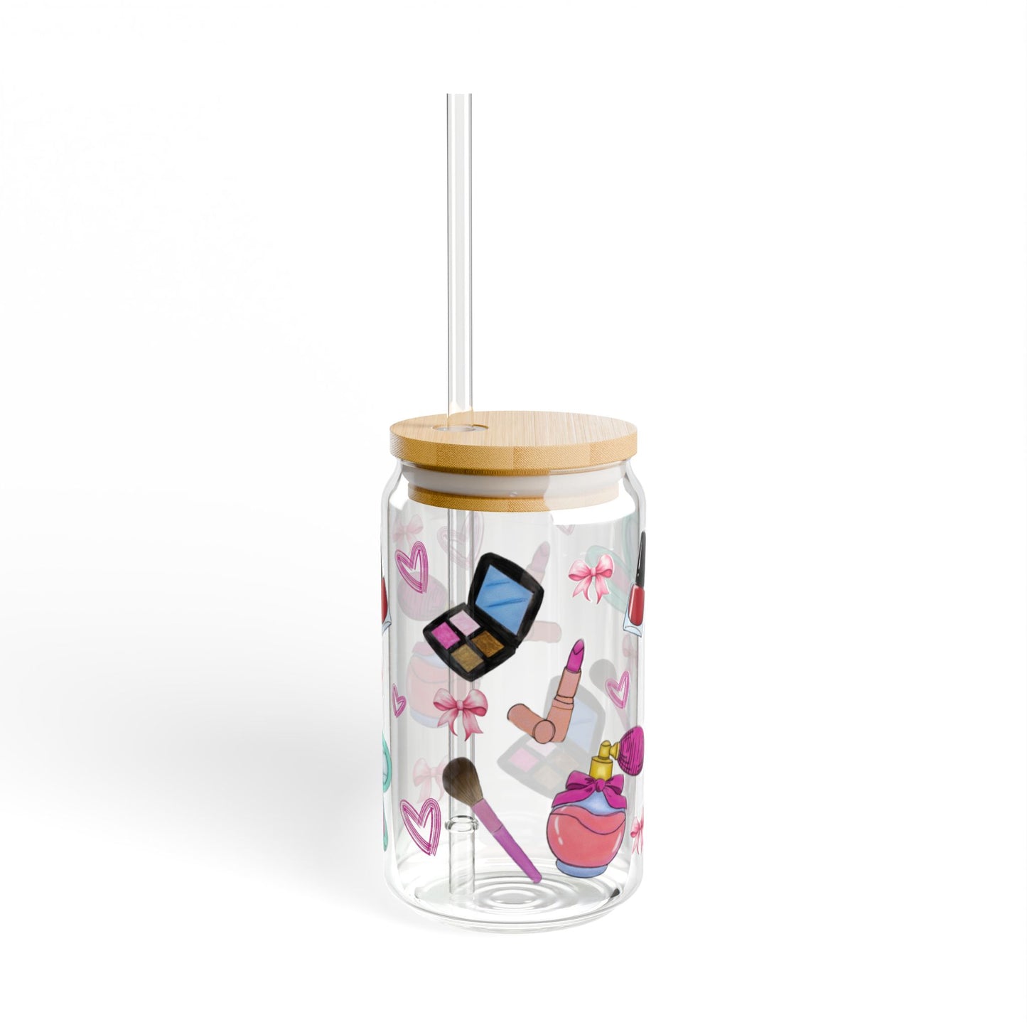 Chic Makeup Sipper Glass, 16oz | Cute Drinkware for Beauty Lovers | Ideal for Parties, Gifts, Home Decor, Events, and Celebrations