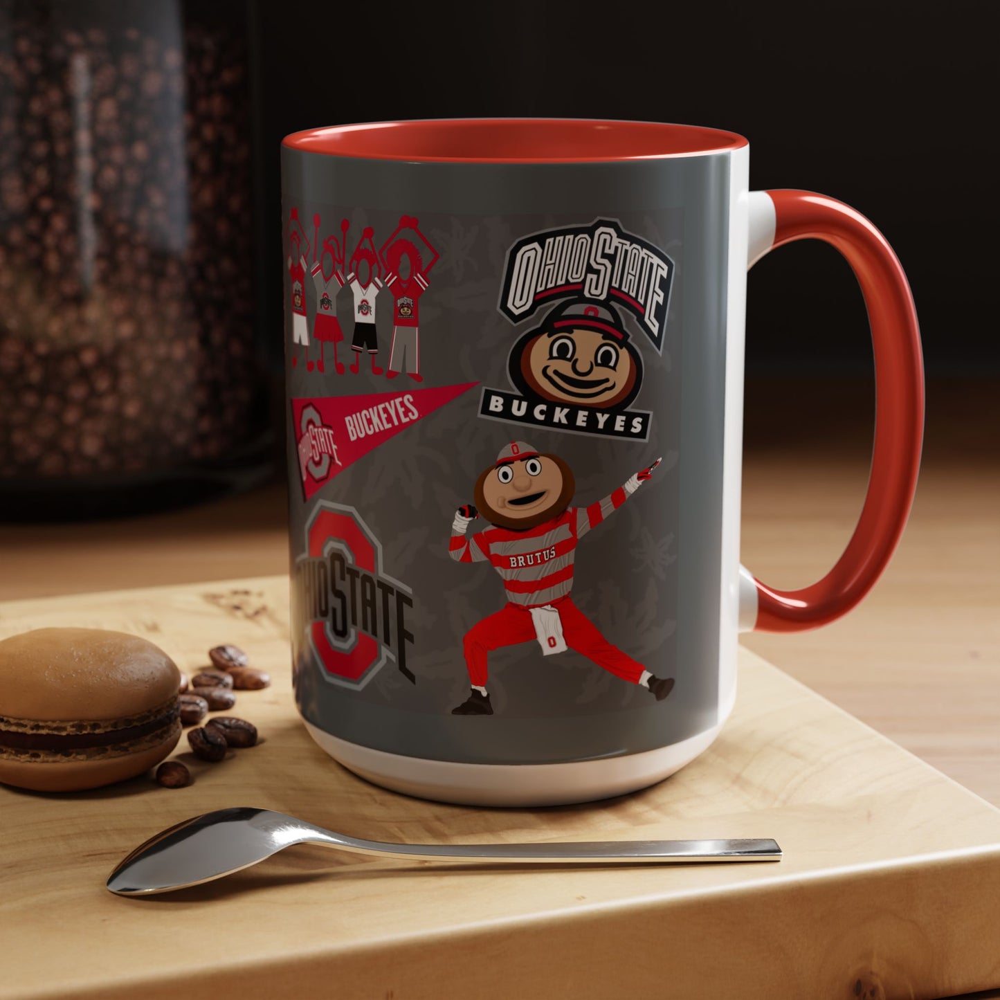 Ohio State Buckeyes Accent Coffee Mug | Gift for Fans, Sports Lovers, College Alumni, Holiday Decorations, Game Day Essentials