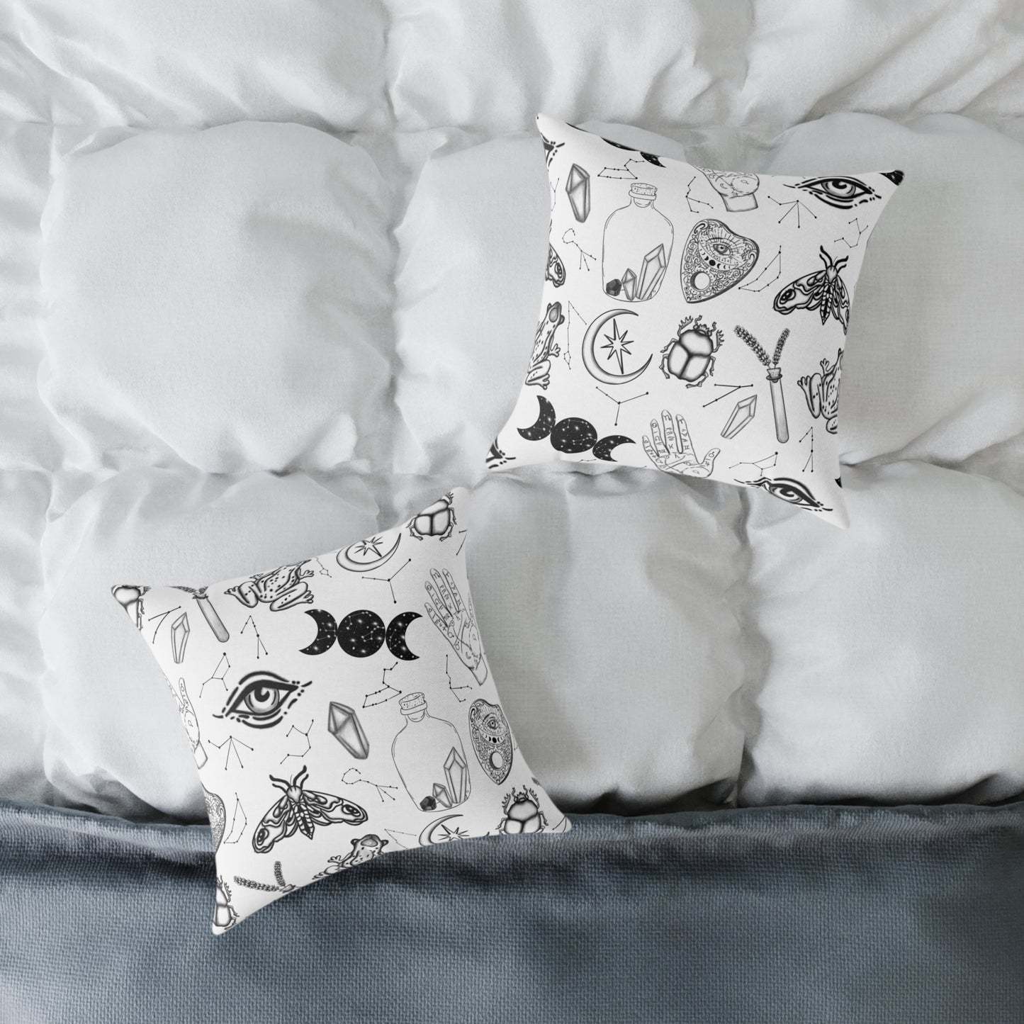 Mystical Witchy Square Poly Canvas Pillow