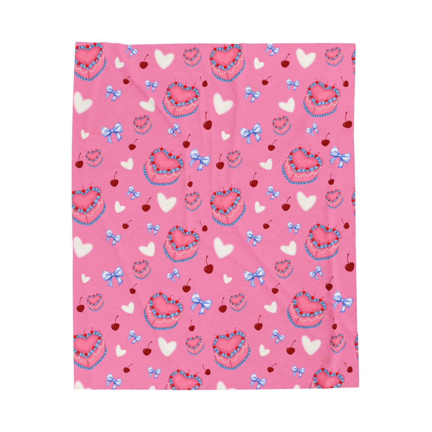 Cute Cake Velveteen Plush Blanket, Cozy Throw Blanket, Kid's Blanket, Valentine's Gift, Soft Decorative Blanket