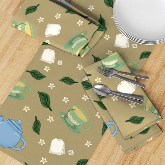Tea Time Repeating Pattern Table Runner