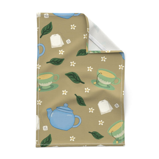 Tea Time Repeating Pattern Tea Towel
