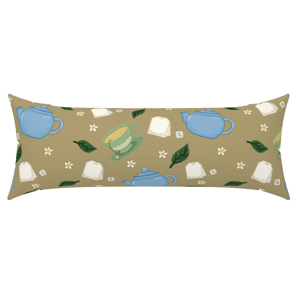 Tea Time Repeating Pattern Throw Pillow