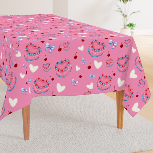 Cakes Bows and Cherries Repeating Pattern Tablecloth