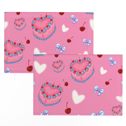 Cakes, Bows and Cherries Pattern Table Placemats