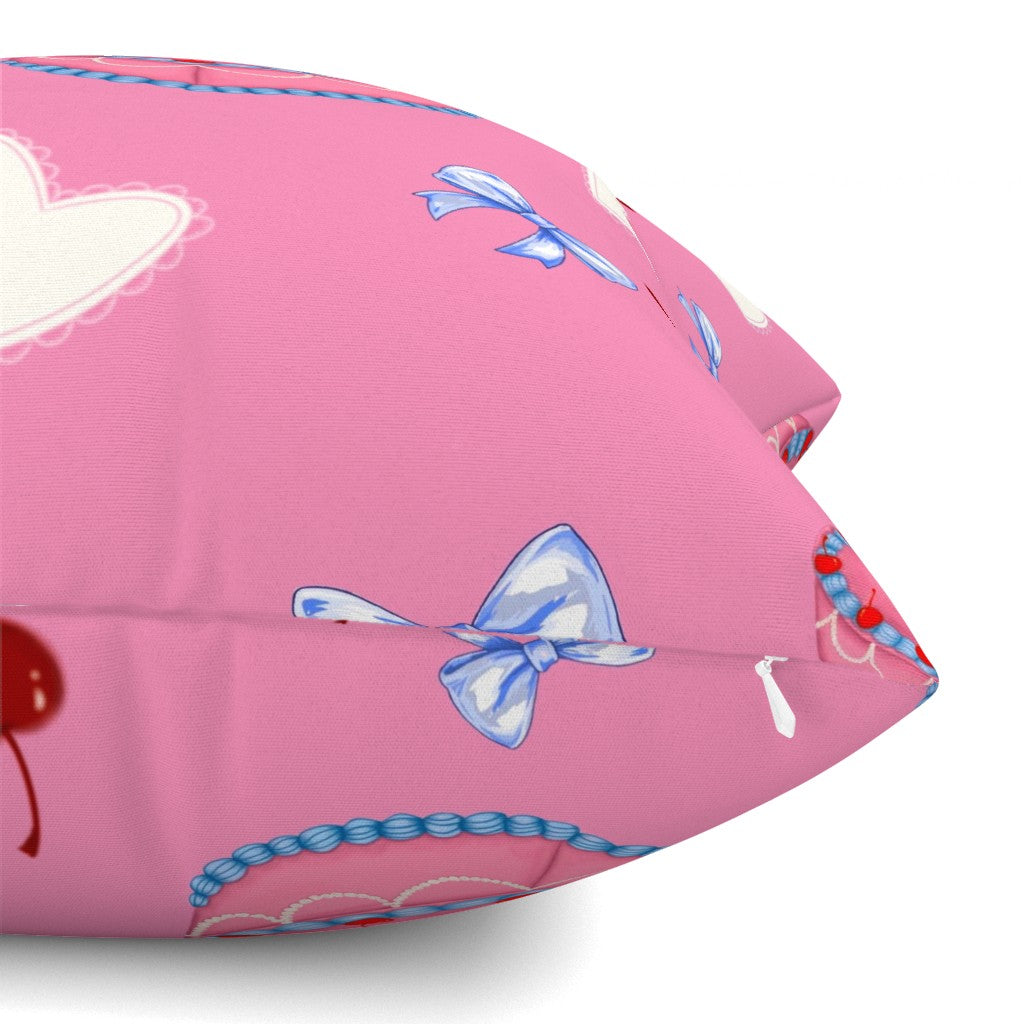 Cakes, Bows and Cherries Repeating Pattern Throw Pillow