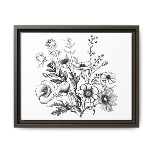 Floral Framed Art Print, Botanical Wall Decor, Minimalist Home Decoration, Gift for Nature Lovers, Modern Art for Living Room