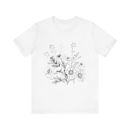 Floral Graphic Tee, Vintage Style T-Shirt, Nature Lover Gift, Casual Everyday Wear, Botanical Print Shirt