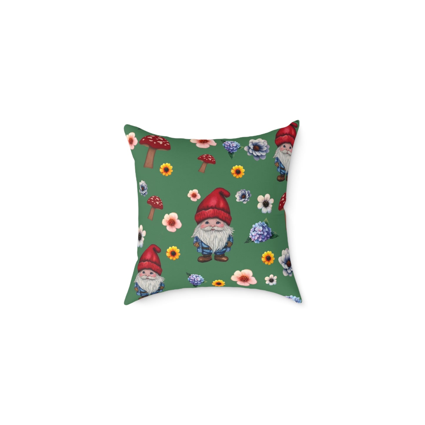 Gnome Garden Decorative Pillow, Cozy Home Decor, Gift for Garden Lovers, Cute Couch Accent, Rustic Farmhouse Style
