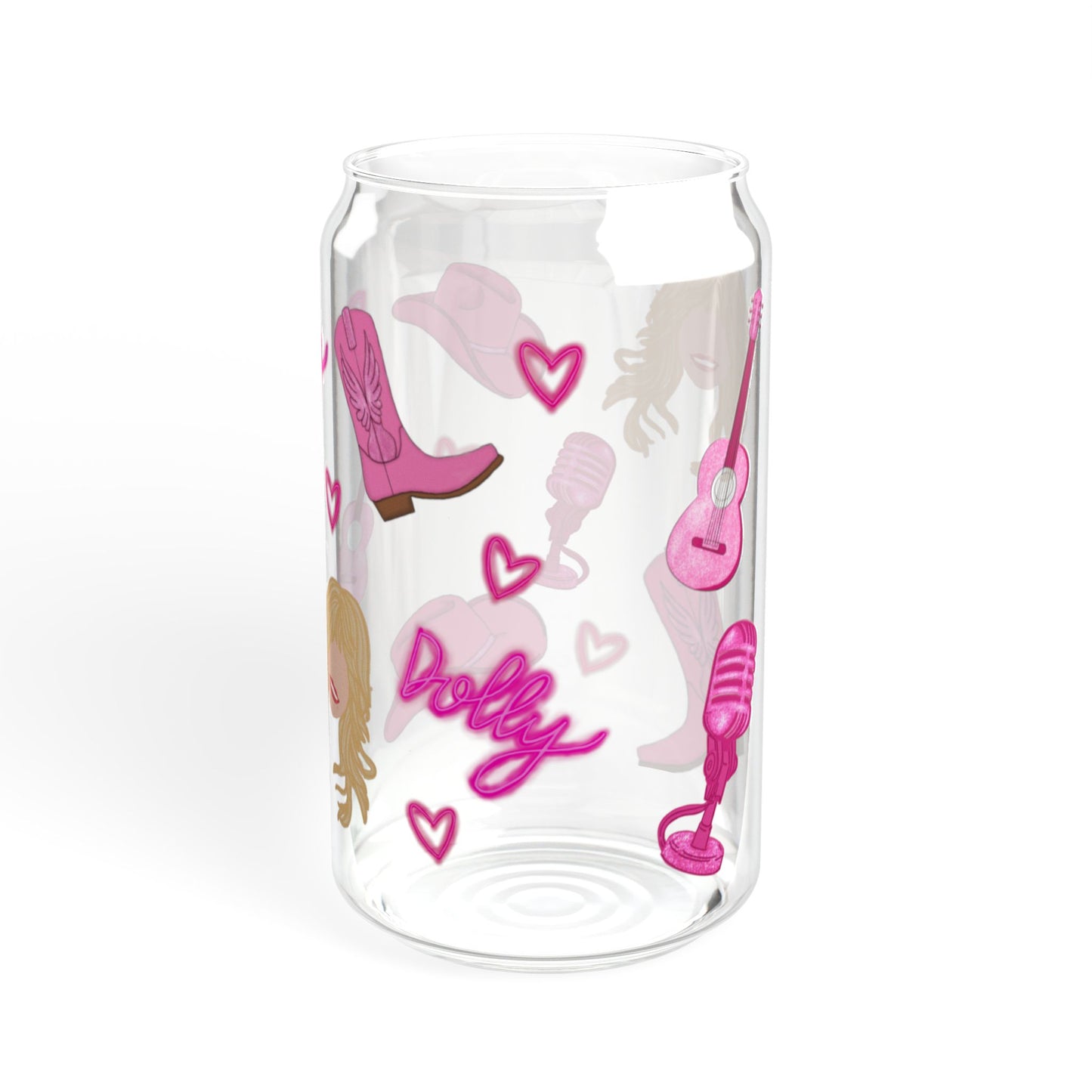 Dolly Parton Inspired Sipper Glass | 16oz Fun Drinking Jar | Cute Gift for Music Lovers, Summer Parties, Weddings, Birthdays, Home Decor