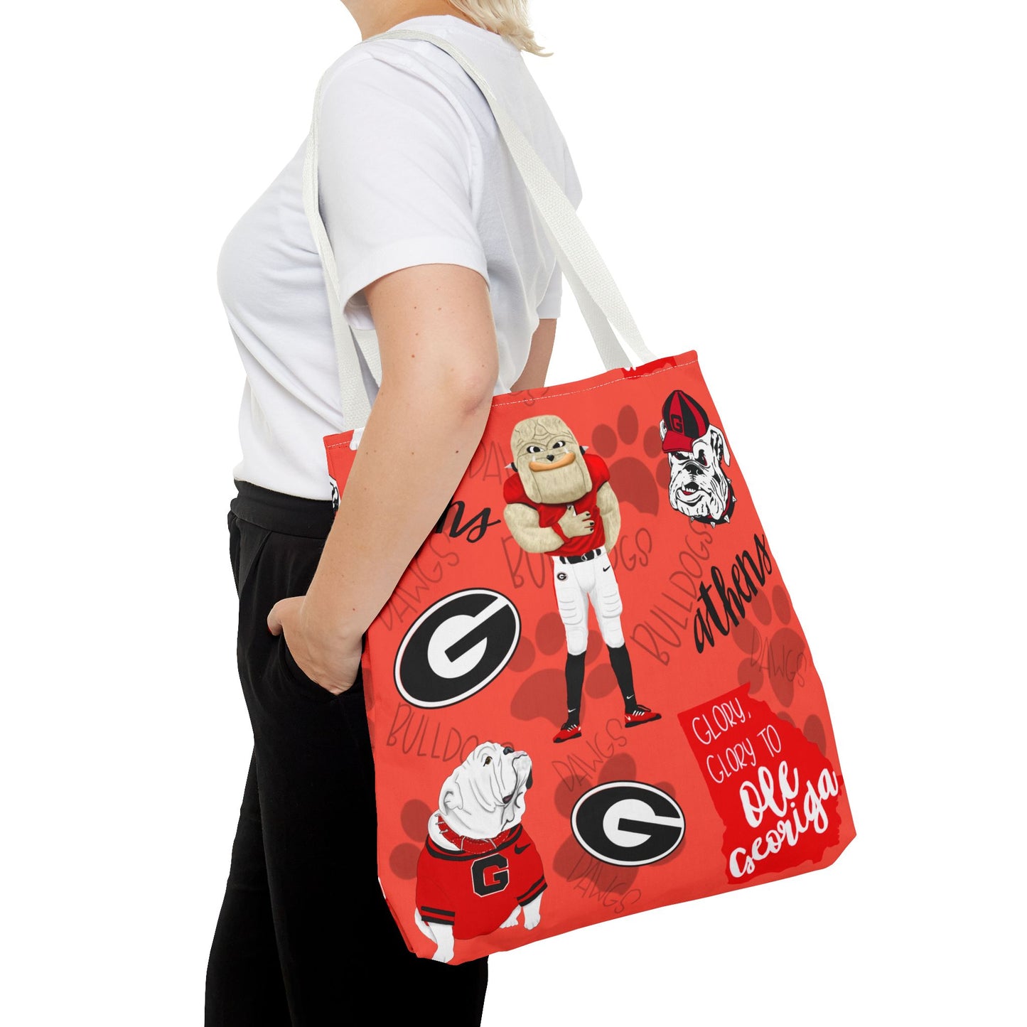 Georgia Bulldogs Tote Bag - Sporty, Cheerful, College Vibe, Perfect for Game Days, Fans, School Spirit, Lightweight, Versatile