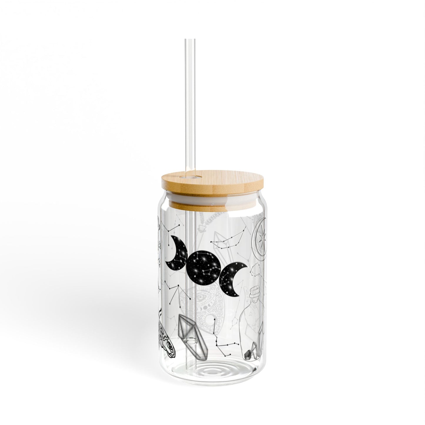 Mystical Sipper Glass, 16oz | Artistic Drinkware, Eco-Friendly Beverage Container, Unique Gift for Tea/Coffee Lovers, Home Decor, Wellness