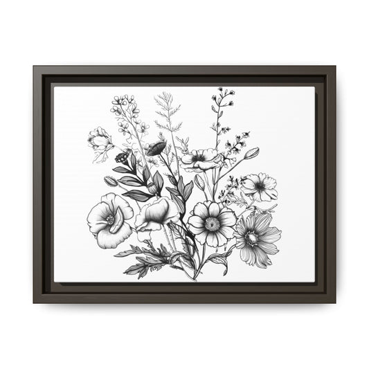 Floral Framed Art Print, Botanical Wall Decor, Minimalist Home Decoration, Gift for Nature Lovers, Modern Art for Living Room