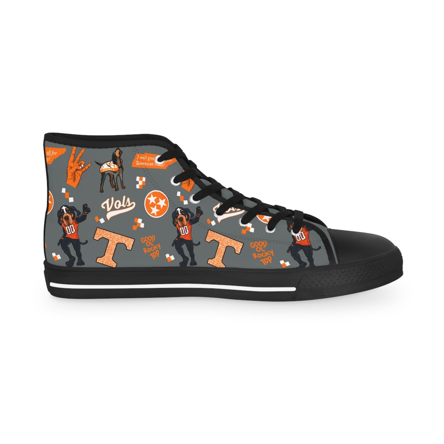 Tennessee Vols High Top Sneakers - Trendy Athletic Shoes for Casual Wear, Gift for Him, Sneakers for Game Day, Fashionable Footwear
