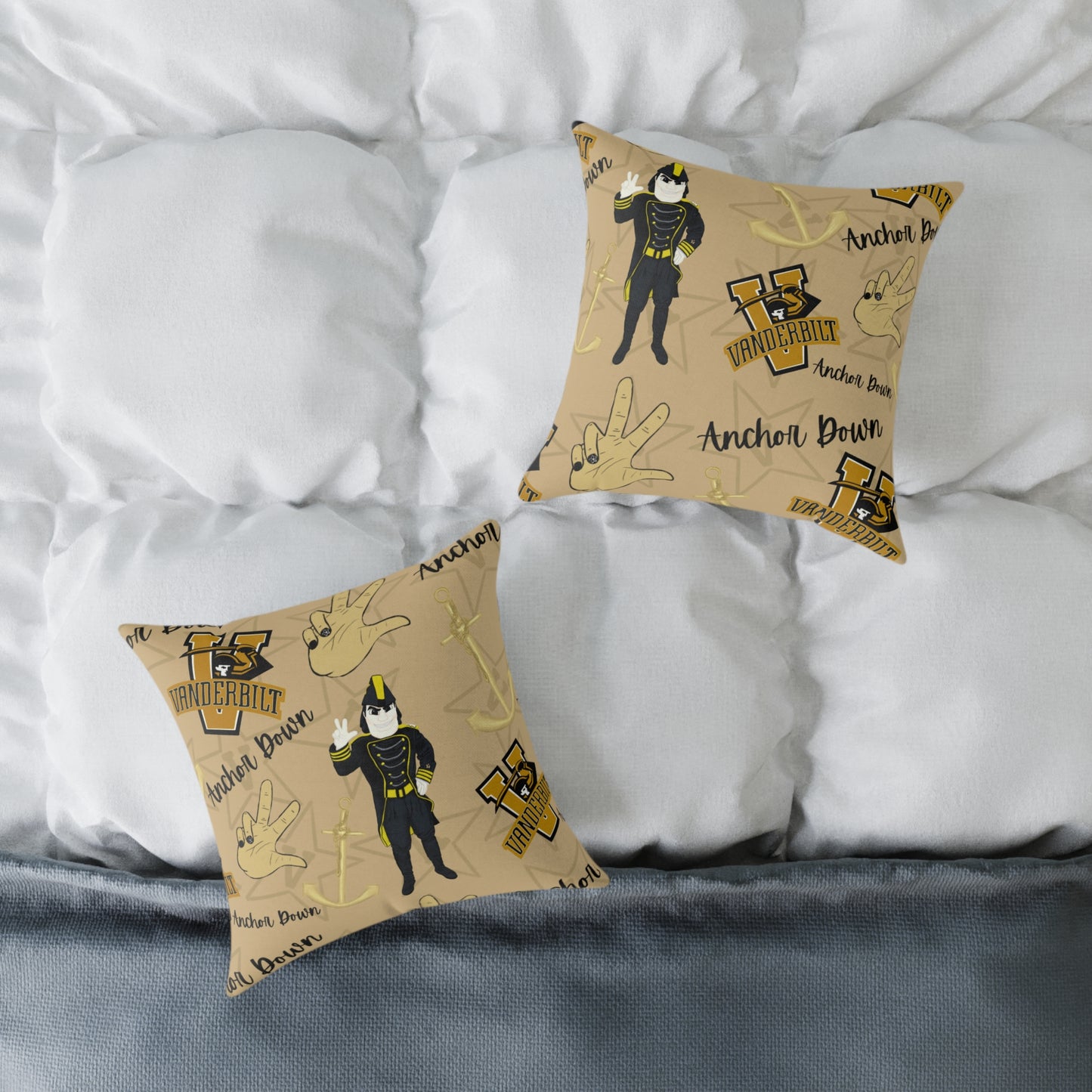 Vanderbilt University Square Canvas Pillow, Dorm Decor, Home Accessory, Gift for Graduates, College Fan Gear