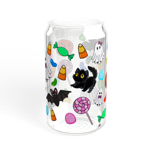 Halloween Sipper Glass, 16oz - Fun Decorative Drinkware for Parties, Gifts, and Seasonal Celebrations, Spooky Style Mugs