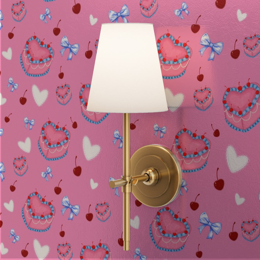 Cakes, Bows and Cherries Repeating Pattern Wallpaper