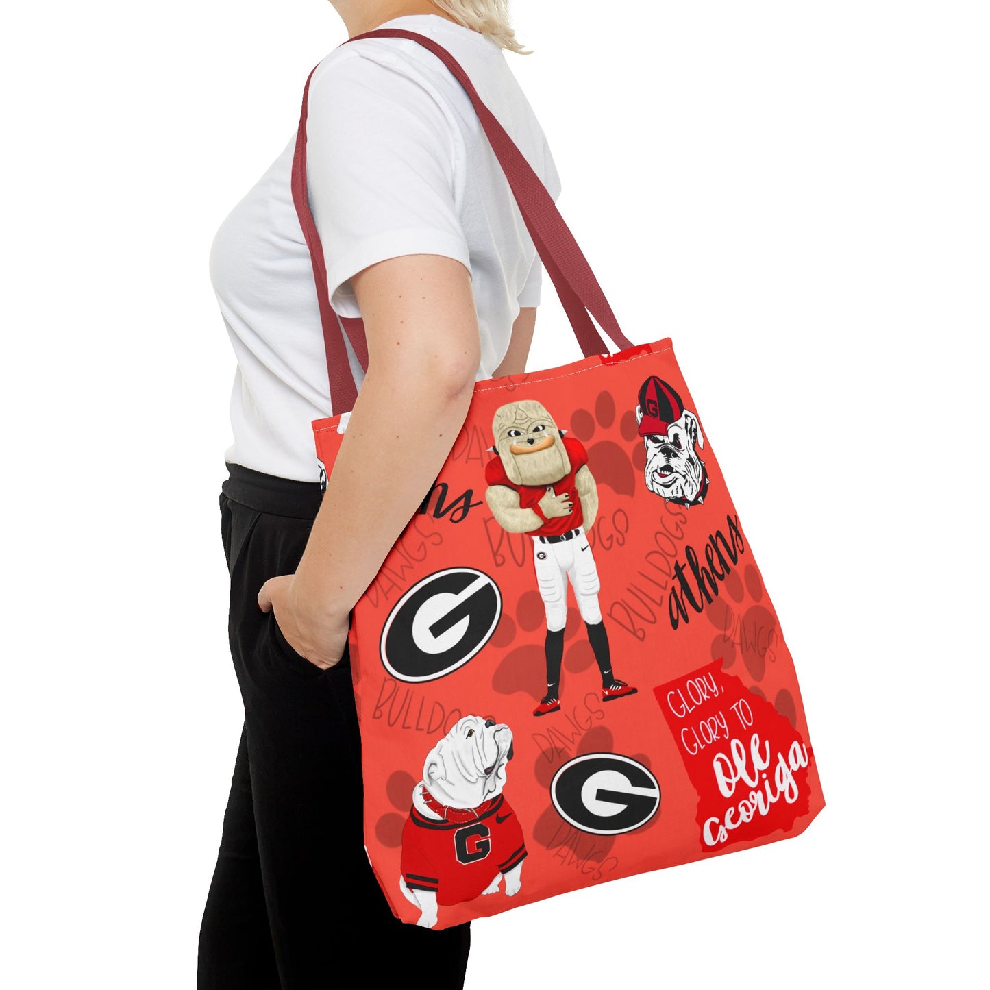 Georgia Bulldogs Tote Bag - Sporty, Cheerful, College Vibe, Perfect for Game Days, Fans, School Spirit, Lightweight, Versatile