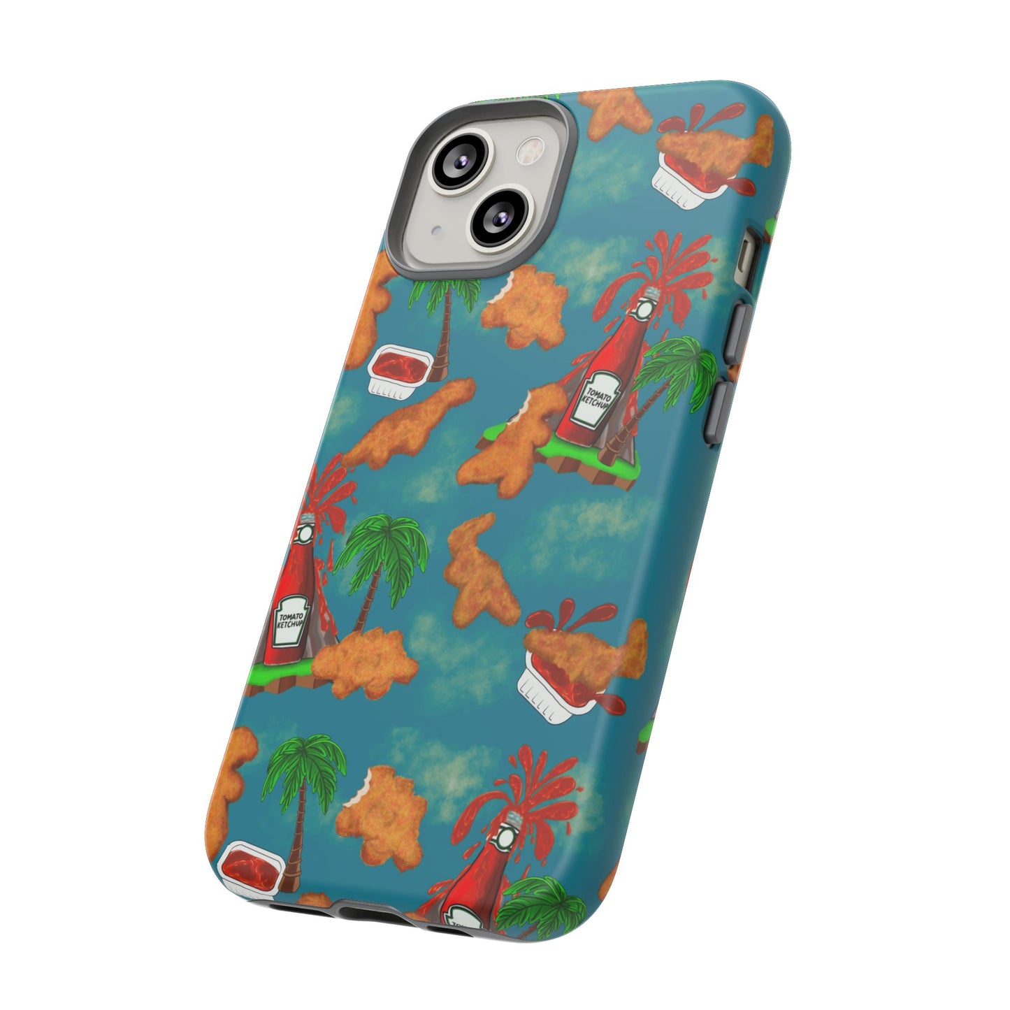 Dino Nuggets Phone Case - Tropical Vibes & Humor, Perfect Gift for Friends, Summer BBQ, Beach Lovers, Unique Accessory, Tough Cases