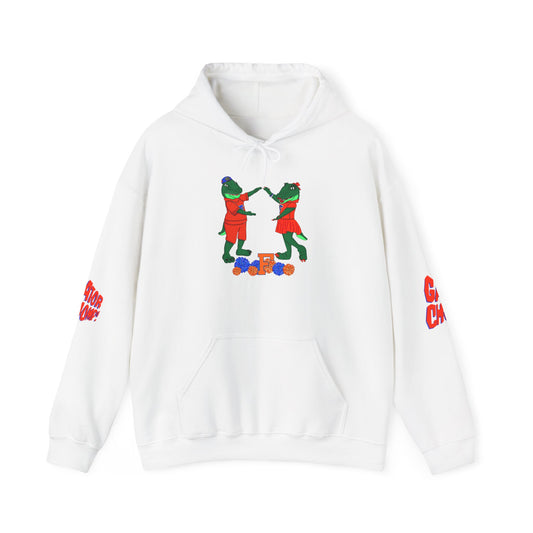 Gator Chomp Playful Graphic Hoodie for Casual Outings, Gift for Friends, Comfortable Hooded Sweatshirt for Relaxing, Trendy Streetwear