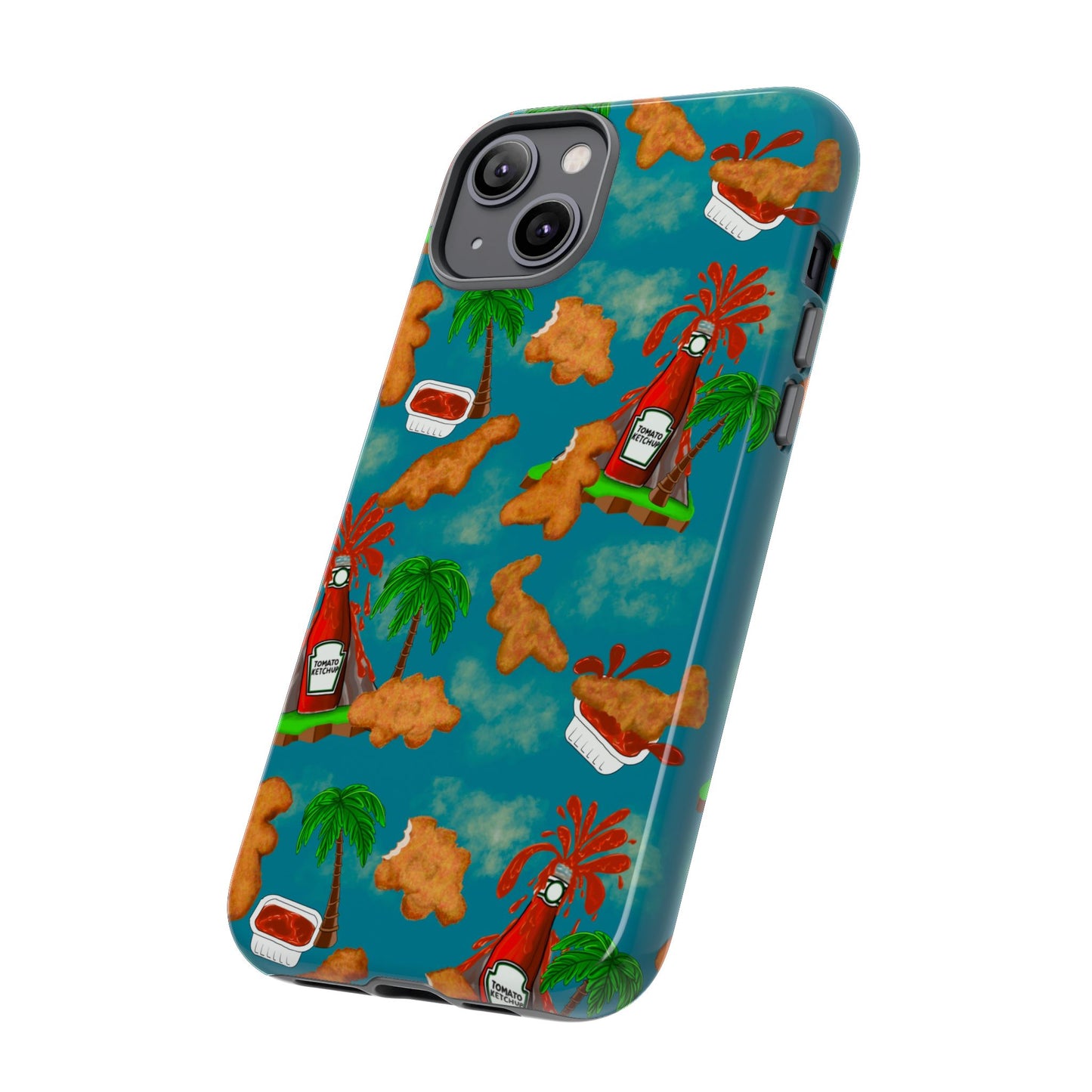 Dino Nuggets Phone Case - Tropical Vibes & Humor, Perfect Gift for Friends, Summer BBQ, Beach Lovers, Unique Accessory, Tough Cases