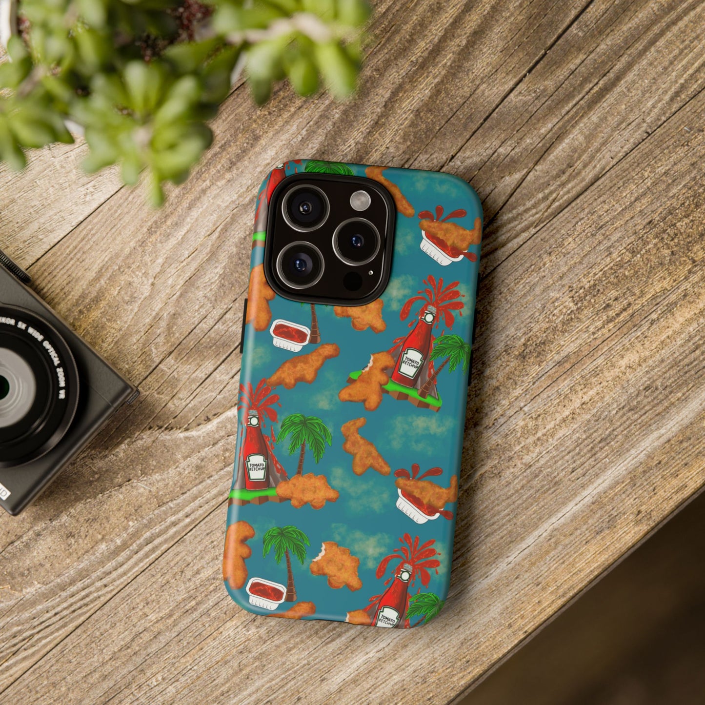 Dino Nuggets Phone Case - Tropical Vibes & Humor, Perfect Gift for Friends, Summer BBQ, Beach Lovers, Unique Accessory, Tough Cases
