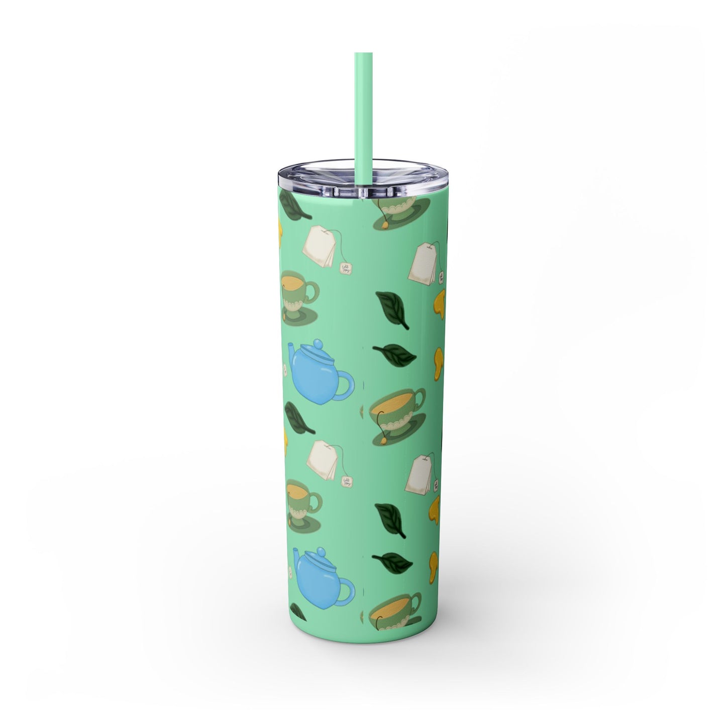 Charming Tea Themed Tumbler, Stylish Drinkware for Tea Lovers, Perfect for Gifts, Home, Travel, Eco-Friendly Beverage Container