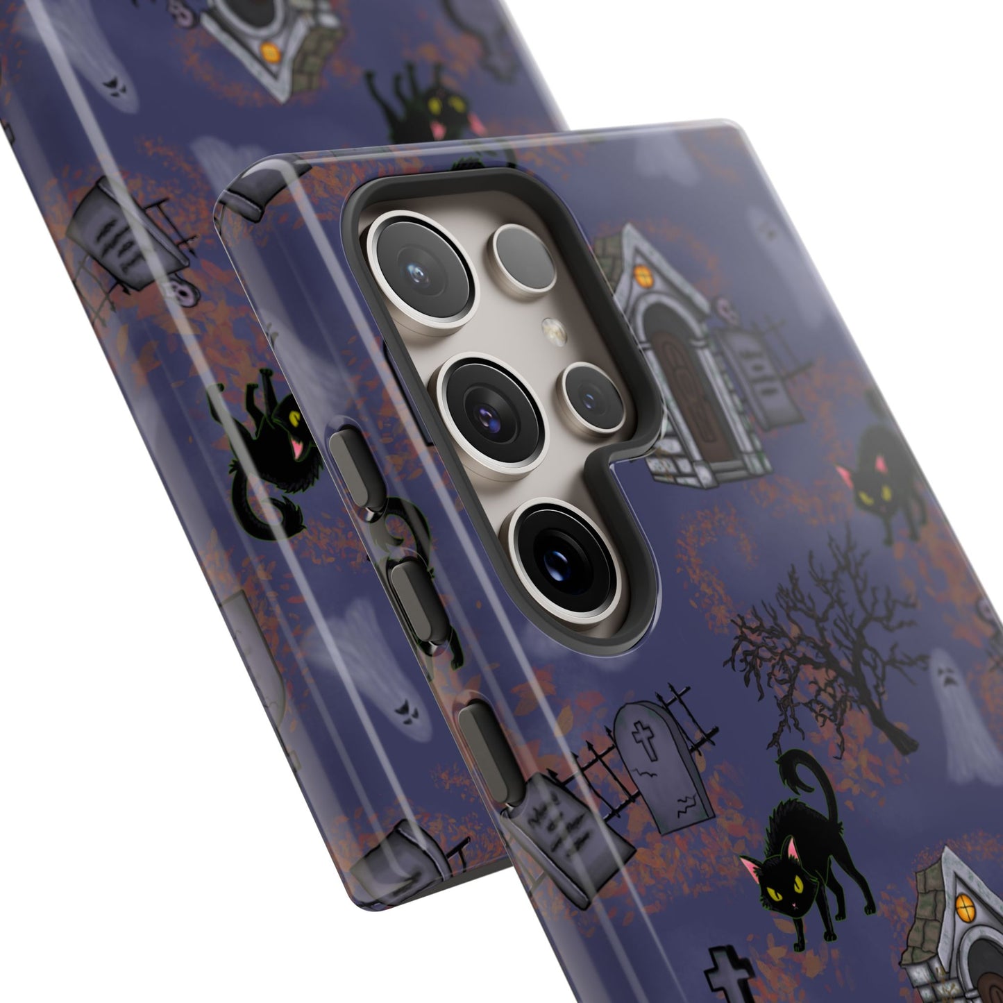 Halloween Phone Case, Spooky Cat Design, Tough Phone Cover, Gift for Cat Lovers, Fall Decor, Halloween Accessories