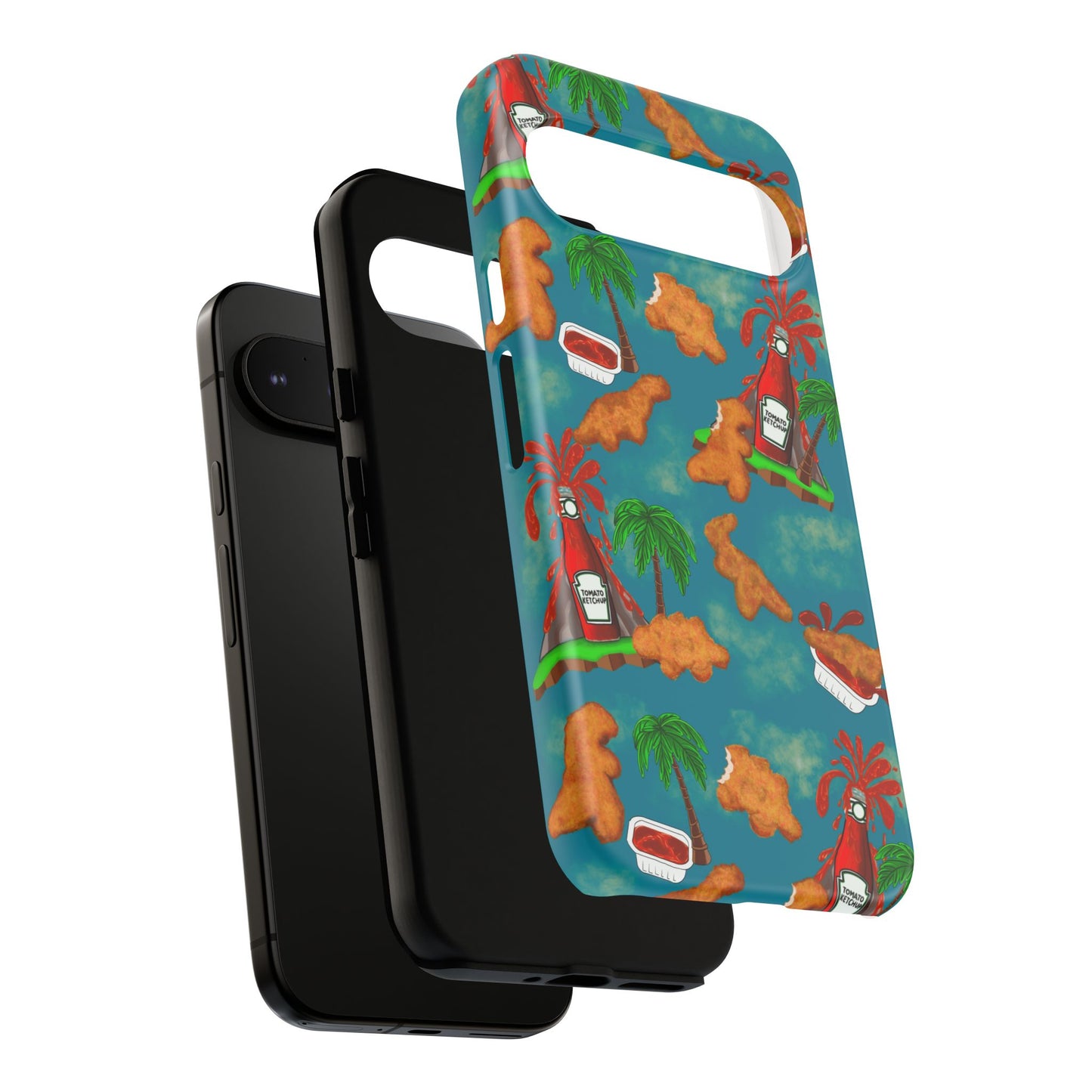Dino Nuggets Phone Case - Tropical Vibes & Humor, Perfect Gift for Friends, Summer BBQ, Beach Lovers, Unique Accessory, Tough Cases