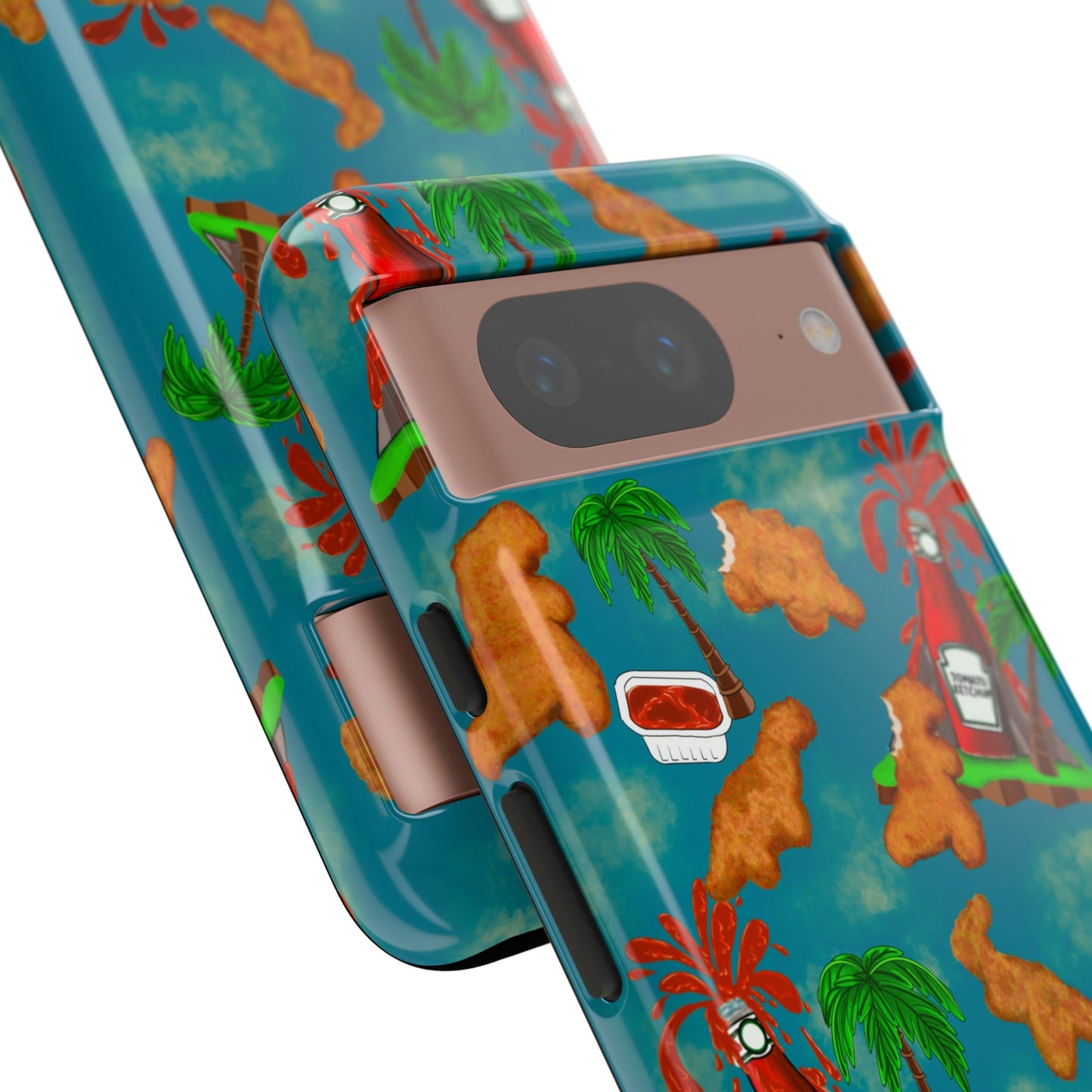 Dino Nuggets Phone Case - Tropical Vibes & Humor, Perfect Gift for Friends, Summer BBQ, Beach Lovers, Unique Accessory, Tough Cases
