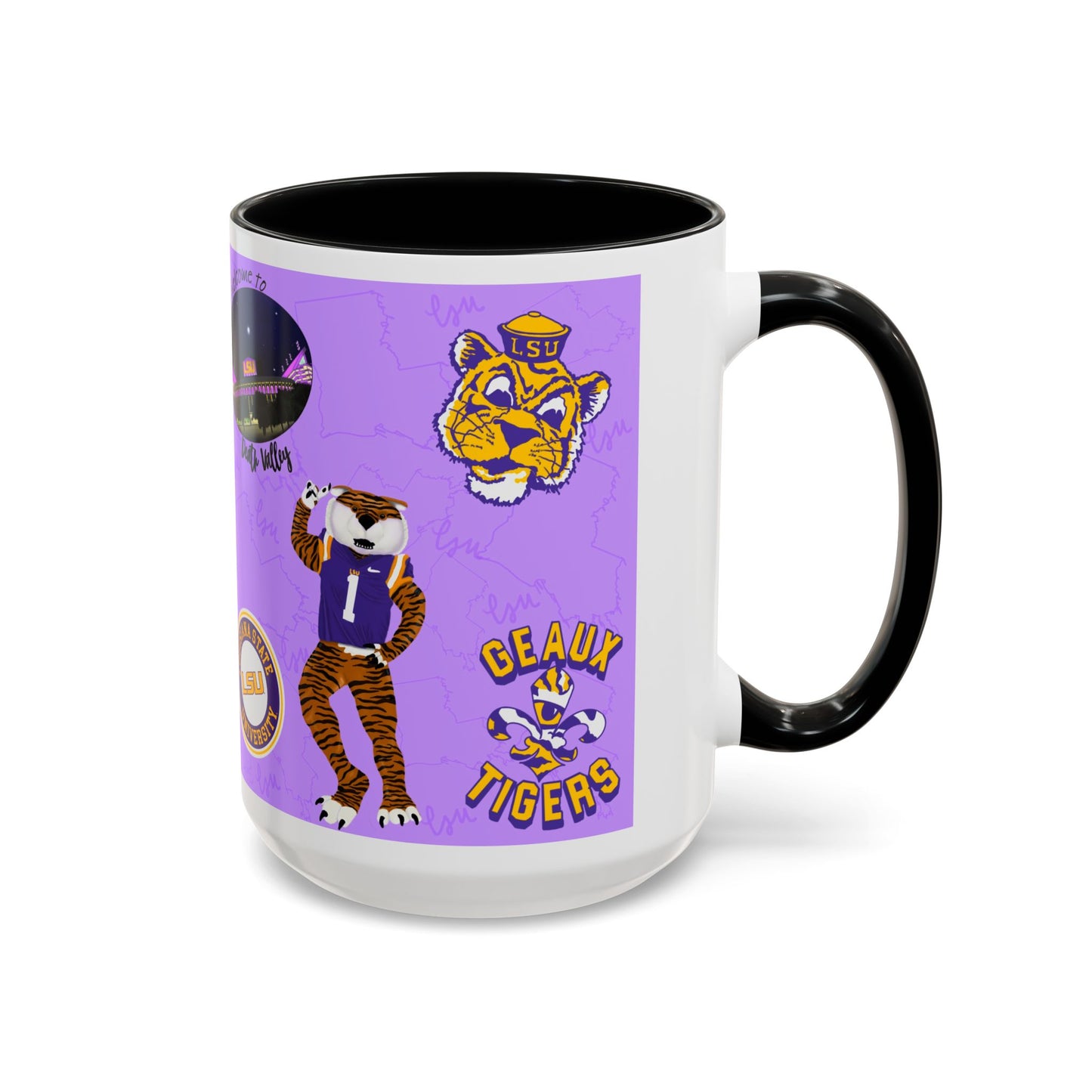 LSU Tigers Accent Coffee Mug - Perfect for Sports Fans, Gift for Graduates, Home Decor, College Student, Game Day Essentials