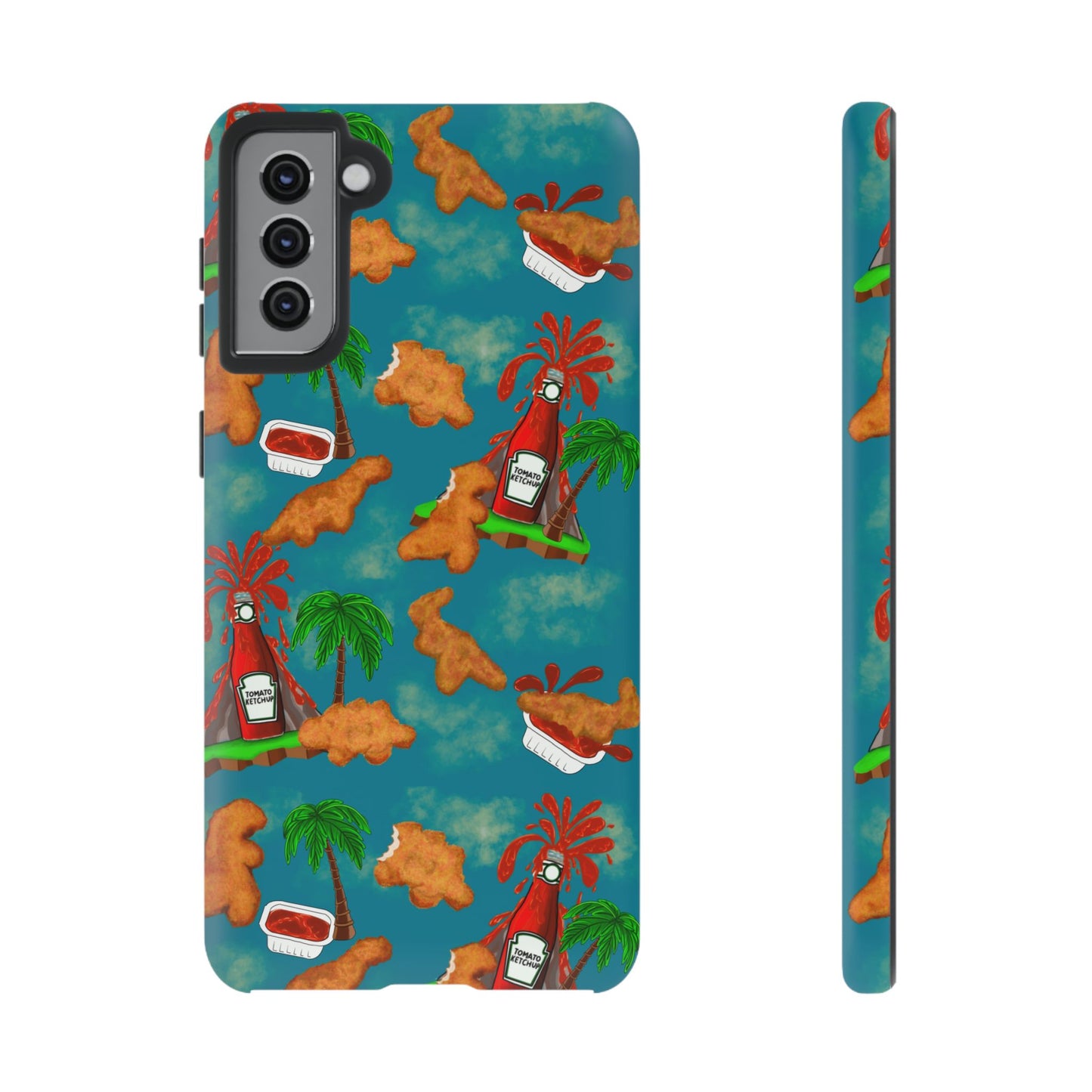 Dino Nuggets Phone Case - Tropical Vibes & Humor, Perfect Gift for Friends, Summer BBQ, Beach Lovers, Unique Accessory, Tough Cases