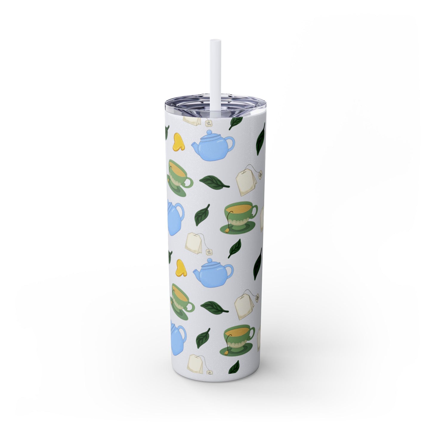 Charming Tea Themed Tumbler, Stylish Drinkware for Tea Lovers, Perfect for Gifts, Home, Travel, Eco-Friendly Beverage Container