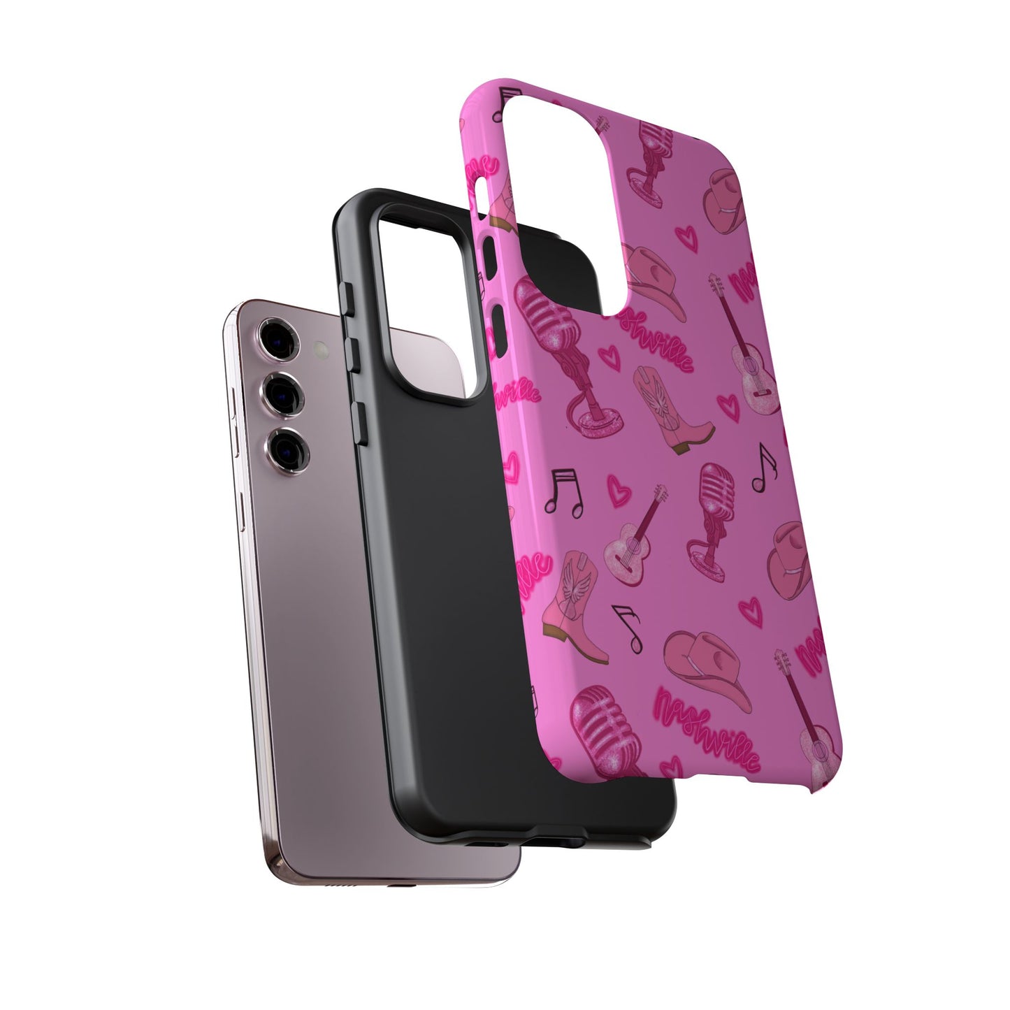 Pink Music Cases for Tough Love, Music Lover Gift, Phone Accessories, Cute Phone Covers, Stylish Cases for Women