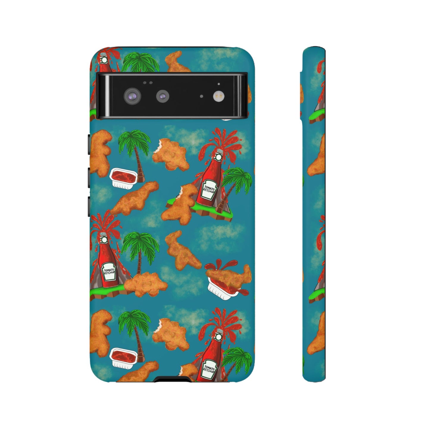 Dino Nuggets Phone Case - Tropical Vibes & Humor, Perfect Gift for Friends, Summer BBQ, Beach Lovers, Unique Accessory, Tough Cases