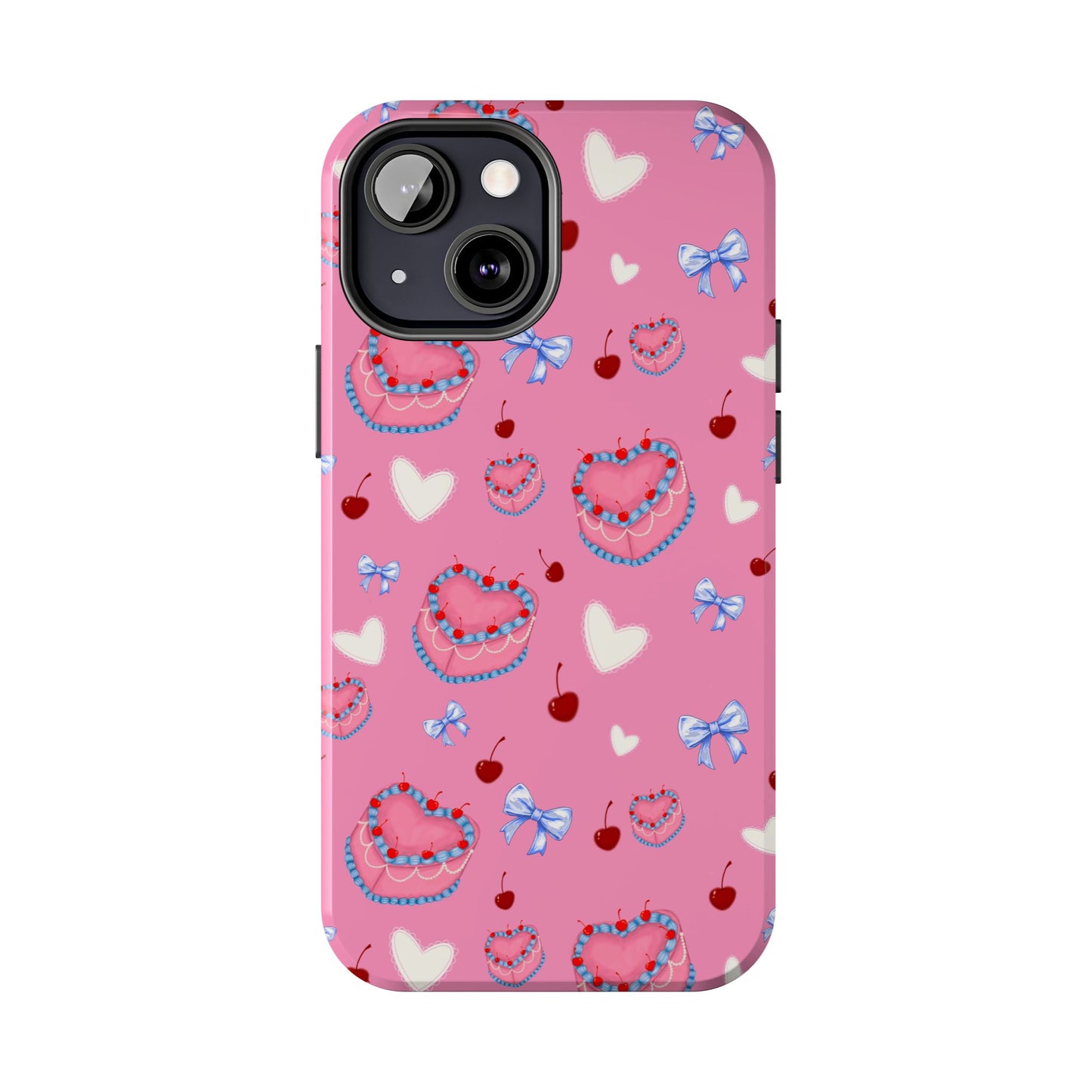 Hearts and Cake Patterned Phone Cases with Bow and Cherry Designs, Durable Phone Cover, Trendy Gift for Teens, Stylish Accessory, Perfect for [...]