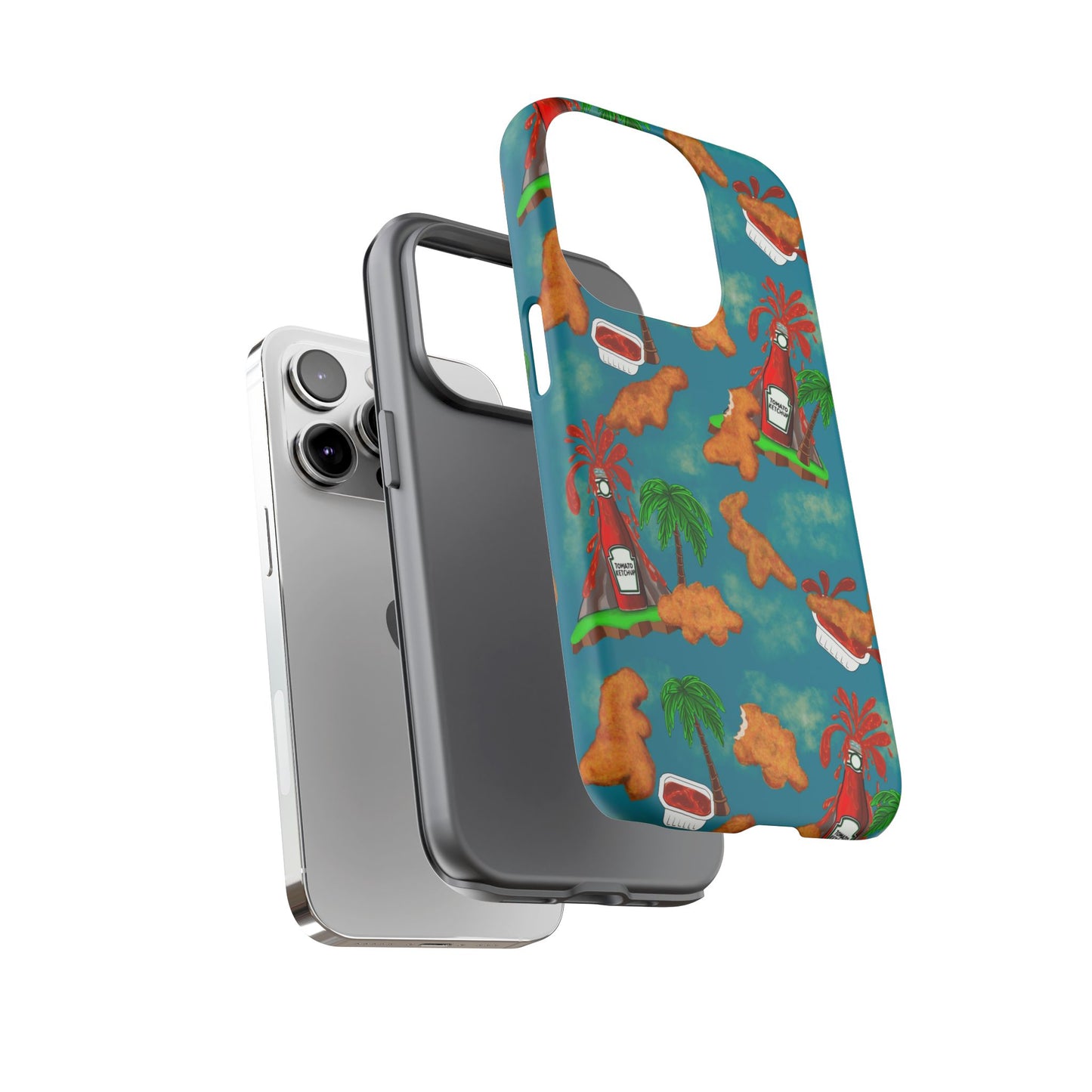 Dino Nuggets Phone Case - Tropical Vibes & Humor, Perfect Gift for Friends, Summer BBQ, Beach Lovers, Unique Accessory, Tough Cases