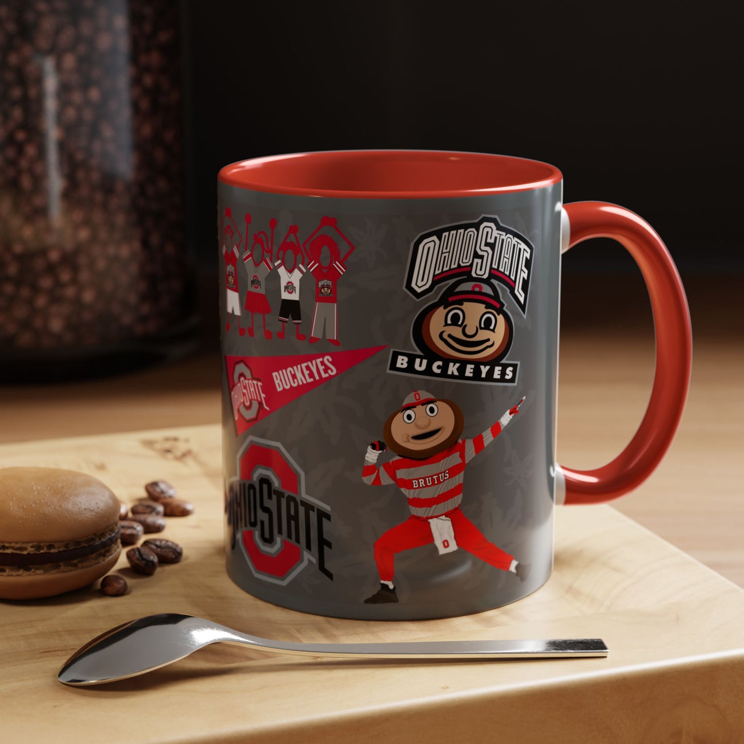 Ohio State Buckeyes Accent Coffee Mug | Gift for Fans, Sports Lovers, College Alumni, Holiday Decorations, Game Day Essentials