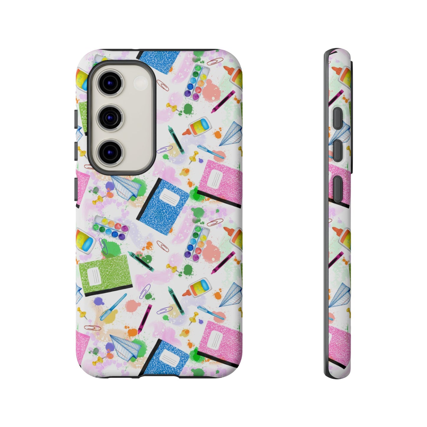Colorful Art-Themed Phone Case, Cute Creative Gift for Artists, Unique Mobile Cover, Fun School Supplies Case, Bright Art Supplies Design