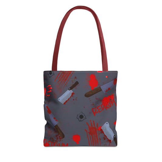 Gory Tote Bag with Redrum Design, Horror Aesthetic Bag, Perfect for Halloween, Gift for Horror Fans, Unique Movie-Inspired Accessory