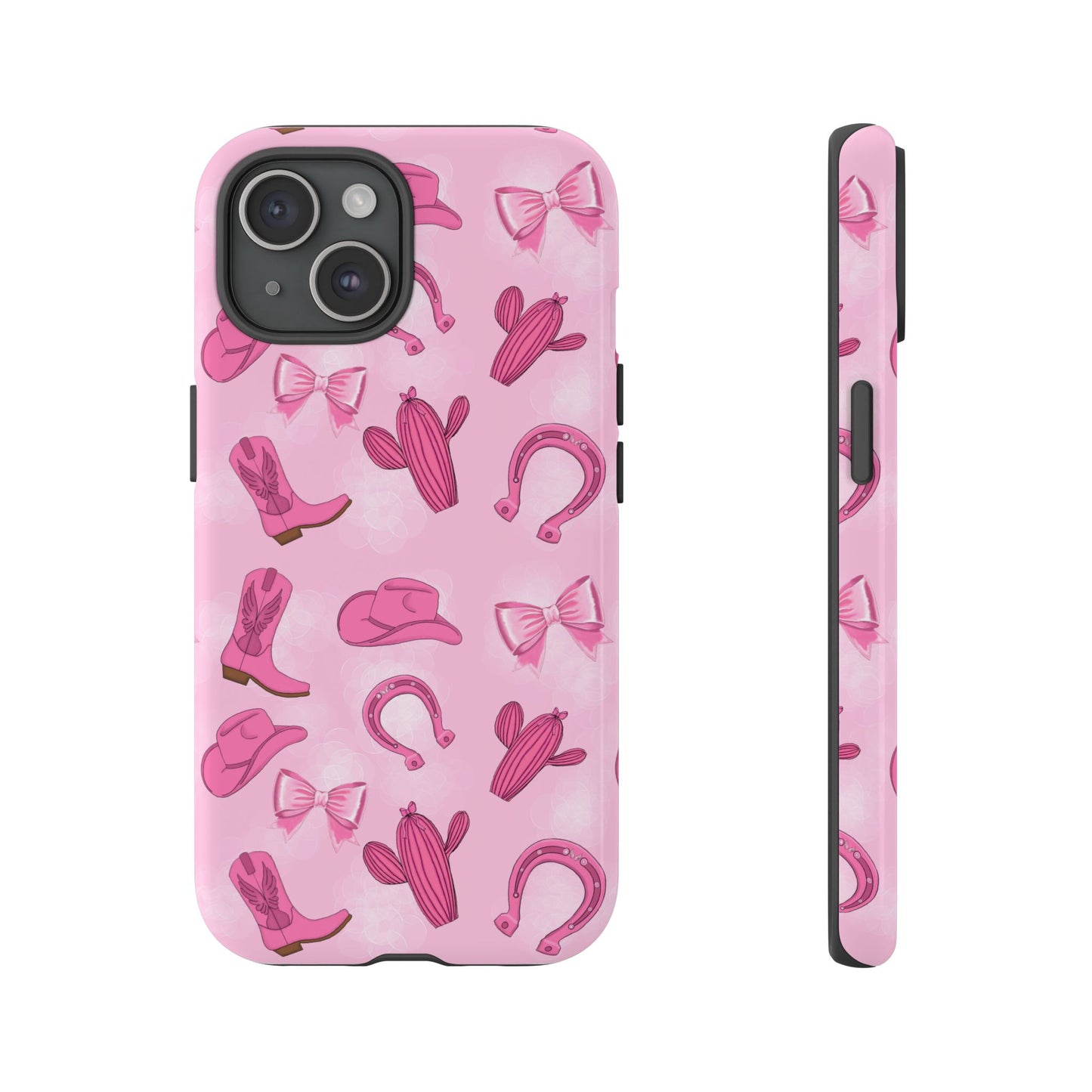Cowgirl Chic Phone Case, Western Style Tough Case, Cute Pink Cowboy Theme, Gift for Rodeo Lovers, Country Western Decor