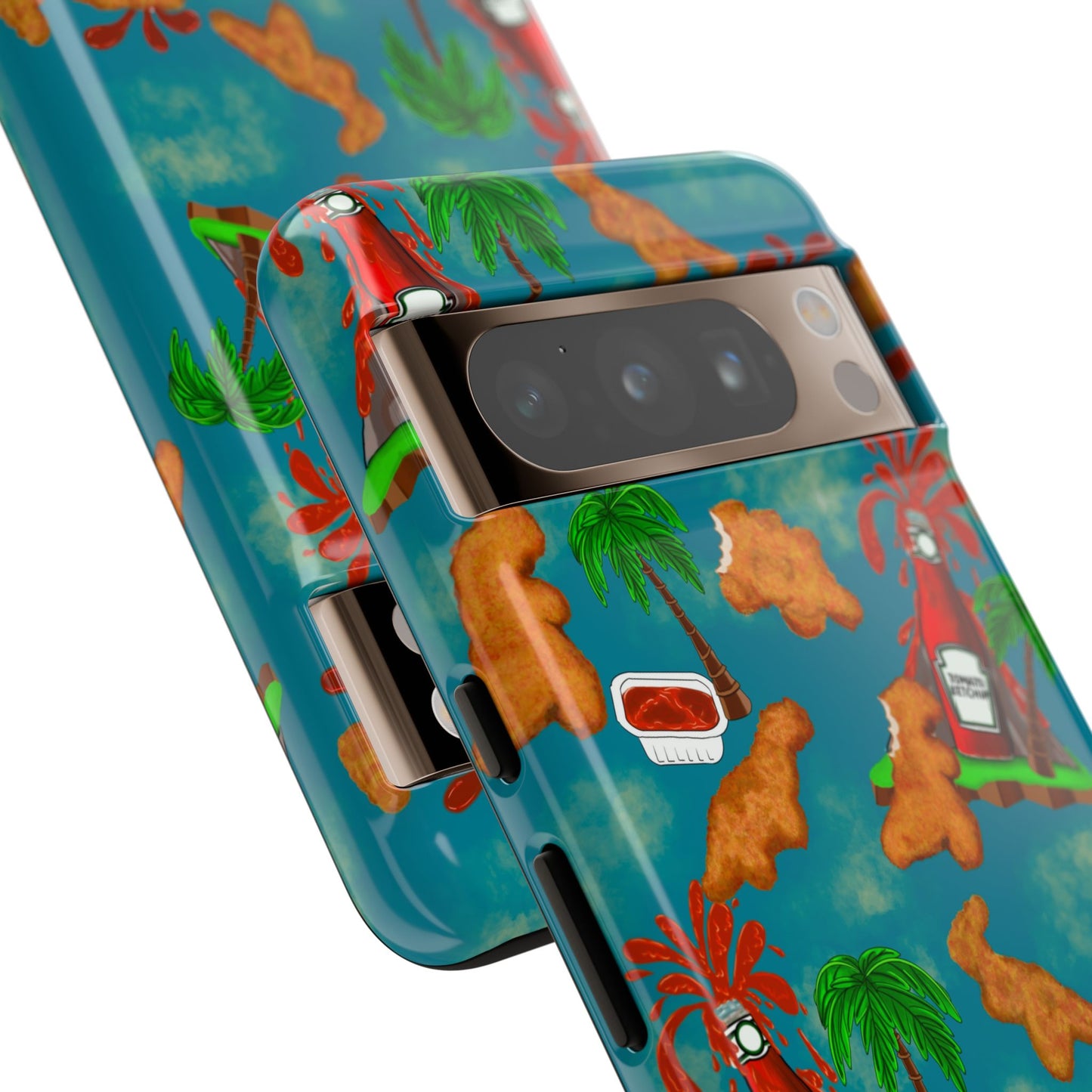 Dino Nuggets Phone Case - Tropical Vibes & Humor, Perfect Gift for Friends, Summer BBQ, Beach Lovers, Unique Accessory, Tough Cases